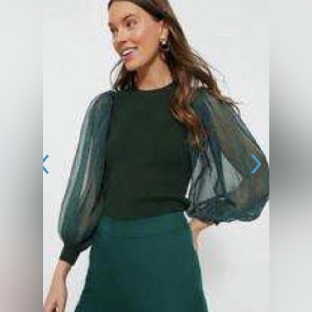 New Tuckernuck Pomander Place Green Knit Betsy Top Blouse Large 1940-N